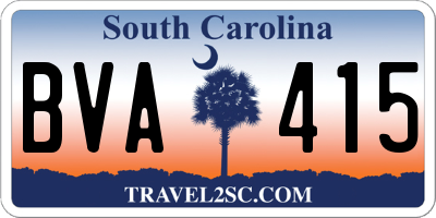 SC license plate BVA415