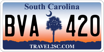 SC license plate BVA420