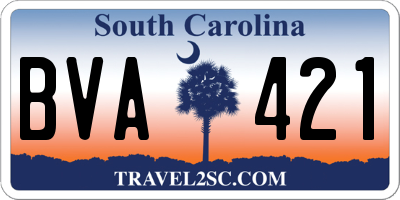 SC license plate BVA421
