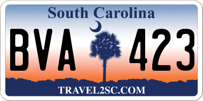 SC license plate BVA423