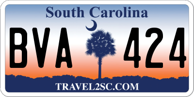 SC license plate BVA424