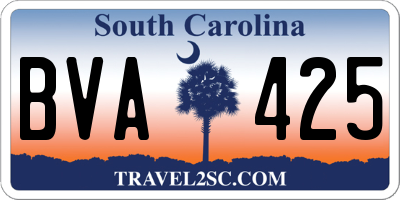 SC license plate BVA425
