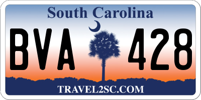 SC license plate BVA428