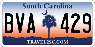SC license plate BVA429
