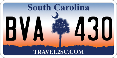 SC license plate BVA430