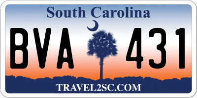 SC license plate BVA431