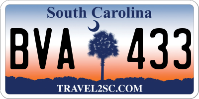 SC license plate BVA433