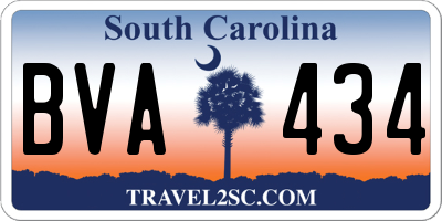 SC license plate BVA434