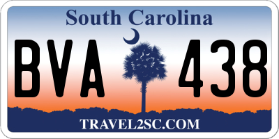 SC license plate BVA438