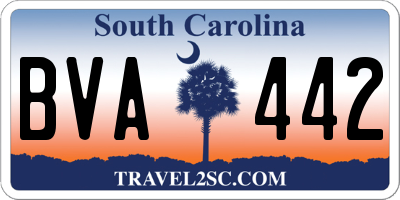 SC license plate BVA442