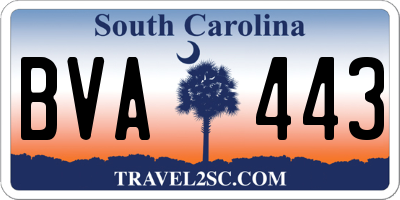 SC license plate BVA443