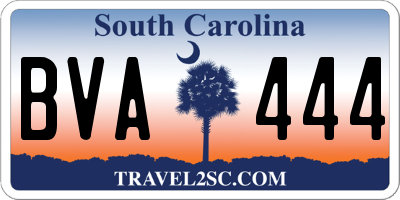 SC license plate BVA444