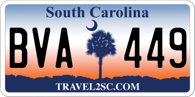 SC license plate BVA449