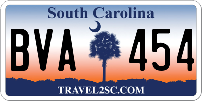 SC license plate BVA454