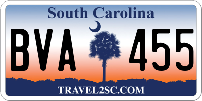 SC license plate BVA455