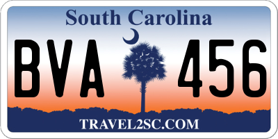 SC license plate BVA456