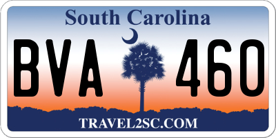 SC license plate BVA460