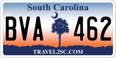 SC license plate BVA462