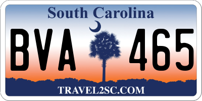 SC license plate BVA465