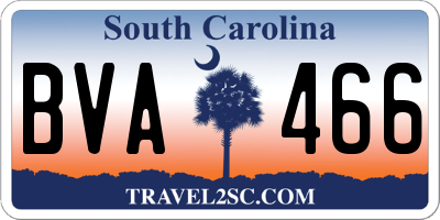 SC license plate BVA466