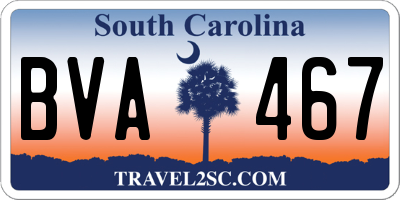 SC license plate BVA467