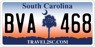 SC license plate BVA468