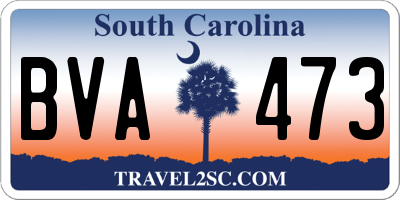 SC license plate BVA473
