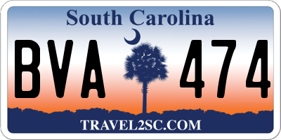 SC license plate BVA474