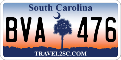 SC license plate BVA476