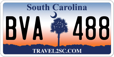 SC license plate BVA488