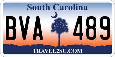 SC license plate BVA489