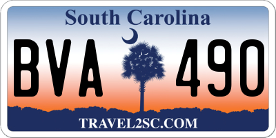 SC license plate BVA490