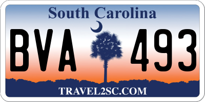 SC license plate BVA493
