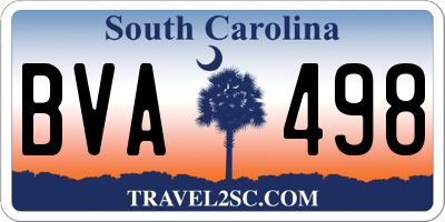 SC license plate BVA498