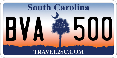 SC license plate BVA500