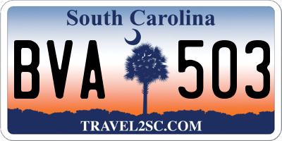 SC license plate BVA503