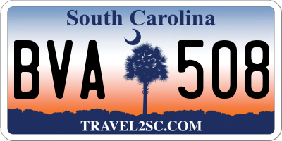 SC license plate BVA508