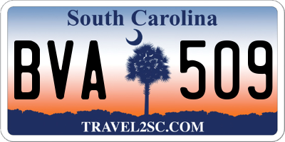 SC license plate BVA509