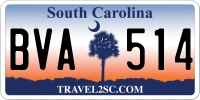 SC license plate BVA514