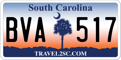 SC license plate BVA517