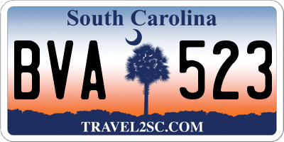 SC license plate BVA523