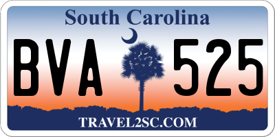 SC license plate BVA525