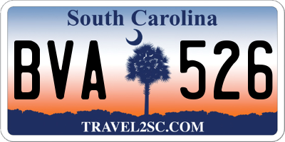 SC license plate BVA526