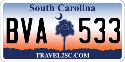 SC license plate BVA533