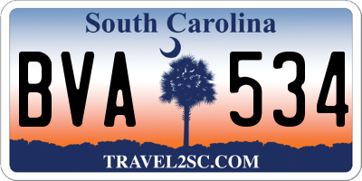SC license plate BVA534