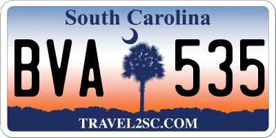 SC license plate BVA535