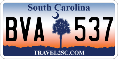SC license plate BVA537