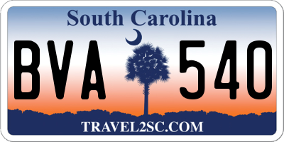 SC license plate BVA540