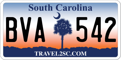 SC license plate BVA542