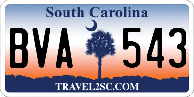 SC license plate BVA543